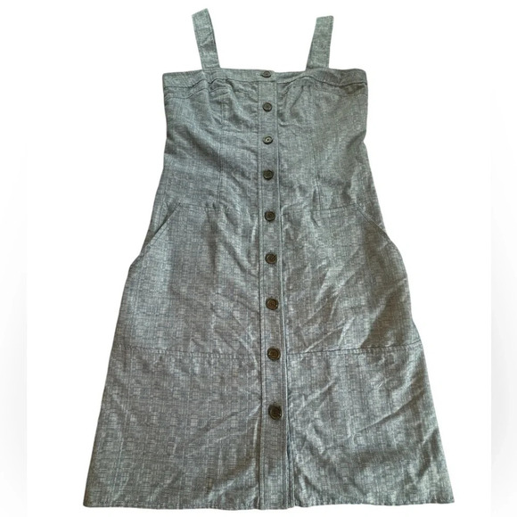 Derek Lam Chambray Button Down Sleeveless Dress with Pockets SZ 8 - Picture 14 of 15